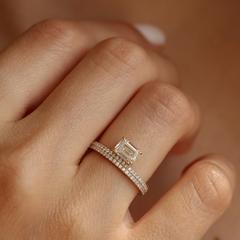 Nangi fine jewelry - white lab-grown diamond ring in gold