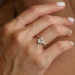 Nangi fine jewelry - white lab-grown diamond ring in gold