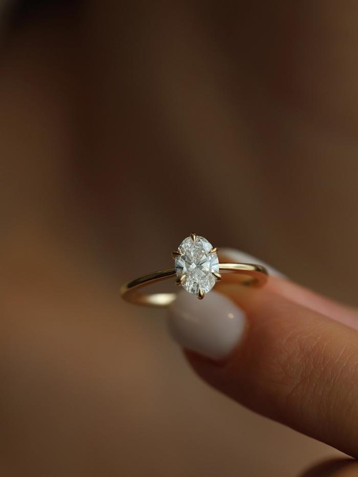 Nangi fine jewelry - white lab-grown diamond ring in gold