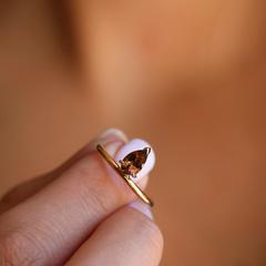 Nangi fine jewelry - brown tourmaline ring in yellow gold