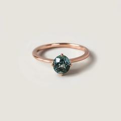 Nangi fine jewelry - teal sapphire ring in rose_gold