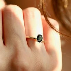 Nangi fine jewelry - black tourmaline ring in yellow gold