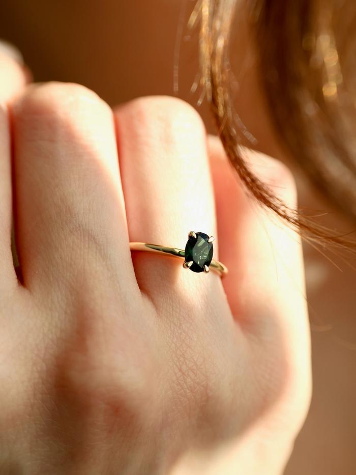 Nangi fine jewelry - black tourmaline ring in yellow gold