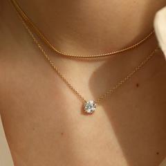 Nangi fine jewelry - white lab-grown diamond necklace in gold