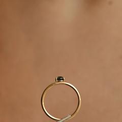Nangi fine jewelry - teal / Peacock ring in yellow gold