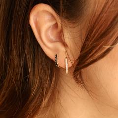 Nangi fine jewelry - white earring in yellow gold