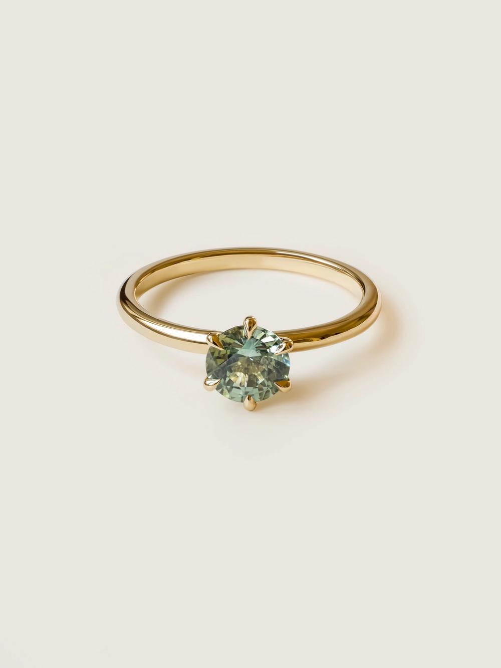 Seafoam Peacock Bi-Colored Sapphire Ring