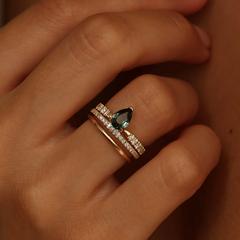 Nangi fine jewelry - white lab-grown diamond ring in gold