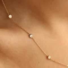 Nangi fine jewelry - white necklace in yellow gold