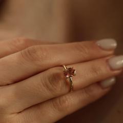 Nangi fine jewelry - pink tourmaline ring in yellow gold