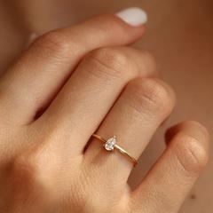 Nangi fine jewelry - white lab-grown diamond ring in gold