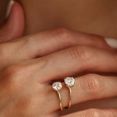 Nangi fine jewelry - white lab-grown diamond ring in gold