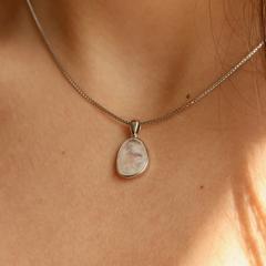 Nangi fine jewelry - white moonstone pendant in gold