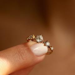 Nangi fine jewelry - white lab-grown diamond ring in gold