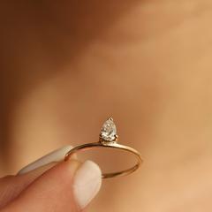 Nangi fine jewelry - white lab-grown diamond ring in gold