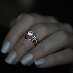 Nangi fine jewelry - white lab-grown diamond ring in yellow gold