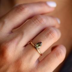 Nangi fine jewelry - brown tourmaline ring in yellow gold