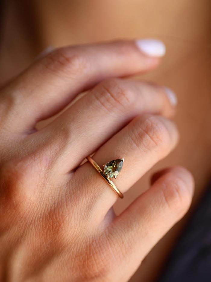 Nangi fine jewelry - brown tourmaline ring in yellow gold