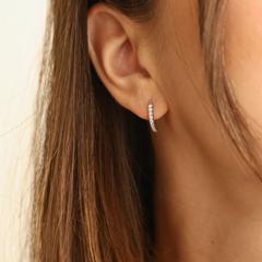 Nangi fine jewelry - white lab-grown diamond earring in white gold