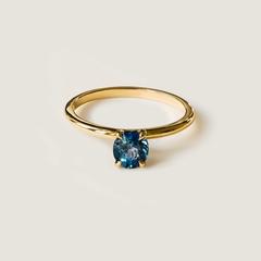 Nangi fine jewelry - teal / Peacock ring in yellow gold