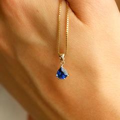 Nangi fine jewelry - blue pendant in yellow gold
