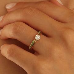 Nangi fine jewelry - green sapphire ring in yellow gold