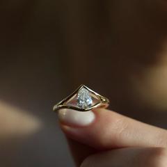 Nangi fine jewelry - white lab-grown diamond ring in gold