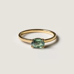 Nangi fine jewelry - green sapphire ring in yellow gold
