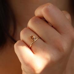 Nangi fine jewelry - brown tourmaline ring in yellow gold