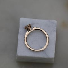 Nangi fine jewelry - white lab-grown diamond ring in yellow gold