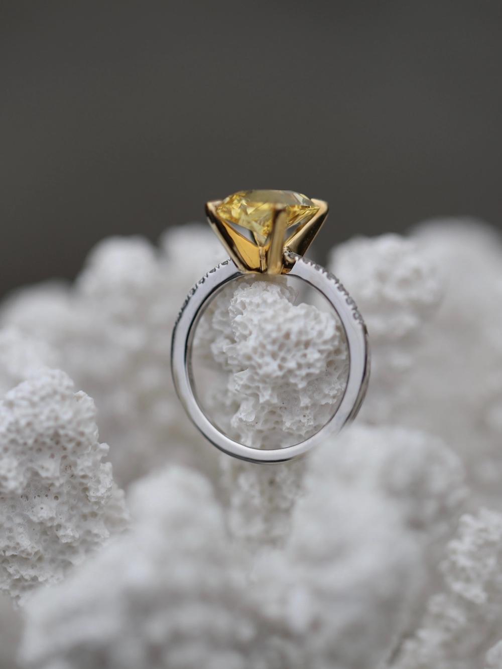 Radiant Yellow Sapphire & Diamonds