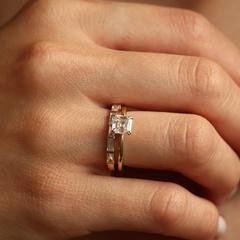 Nangi fine jewelry - white lab-grown diamond ring in gold