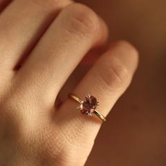 Nangi fine jewelry - pink tourmaline ring in yellow gold