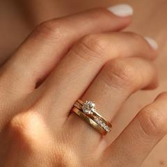 Nangi fine jewelry - white lab-grown diamond ring in gold