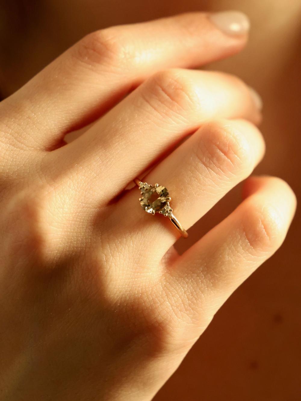 Golden Champagne Tourmaline & Diamond Ring (RESERVED)