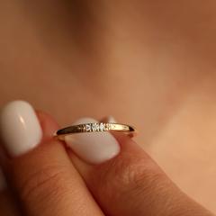 Nangi fine jewelry - white lab-grown diamond ring in gold