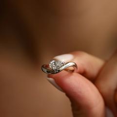 Nangi fine jewelry - white lab-grown diamond ring in gold