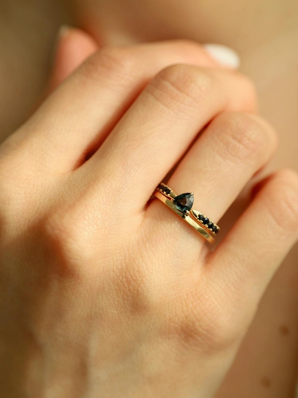Bold Black Sapphire Snake Tail Ring