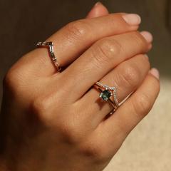 Nangi fine jewelry - white lab-grown diamond ring in gold