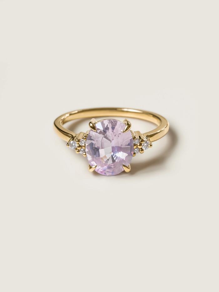 Nangi fine jewelry - pink sapphire ring in yellow gold