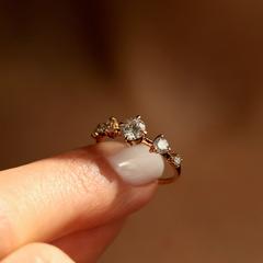 Nangi fine jewelry - white lab-grown diamond ring in gold