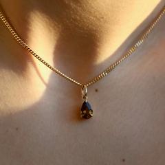 Nangi fine jewelry - brown tourmaline pendant in yellow gold