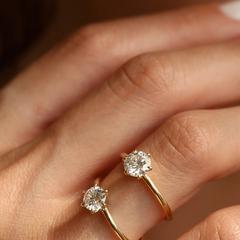 Nangi fine jewelry - white lab-grown diamond ring in gold