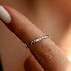 Nangi fine jewelry - white lab-grown diamond ring in white gold