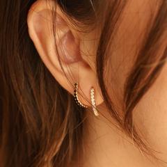 Nangi fine jewelry - white earring in yellow gold
