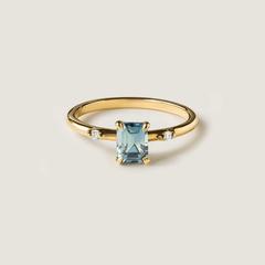 Nangi fine jewelry - teal / Peacock ring in yellow gold