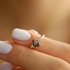 Nangi fine jewelry - brown ring in yellow gold