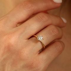 Nangi fine jewelry - white lab-grown diamond ring in gold