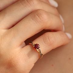 Nangi fine jewelry - red ruby ring in yellow gold