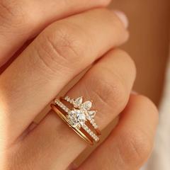 Nangi fine jewelry - white lab-grown diamond ring in gold